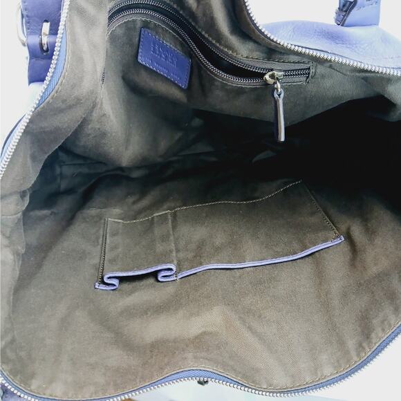 ESCADA Sport LG Buttery Leather Purple Double Strap Tote Shoulder Bag Satchel - Picture 9 of 12